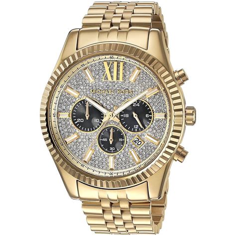 michael kors men's silver and gold watch|oversized lexington gold tone watch.